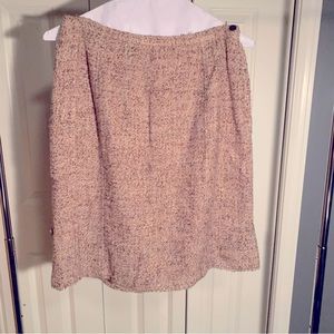 Jones New York Taupe Brown Pink tweed skirt